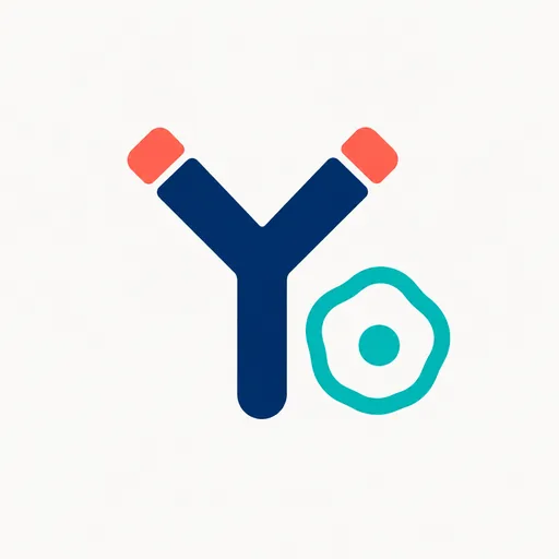 A Y-shaped antibody beside a cell.