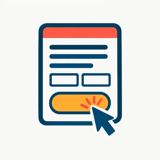 A web form with a cursor clicking submit: an agent acting on a real website.