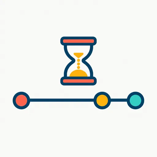 A timeline with a long gap under an hourglass: the delay between the tip and the disclosure.