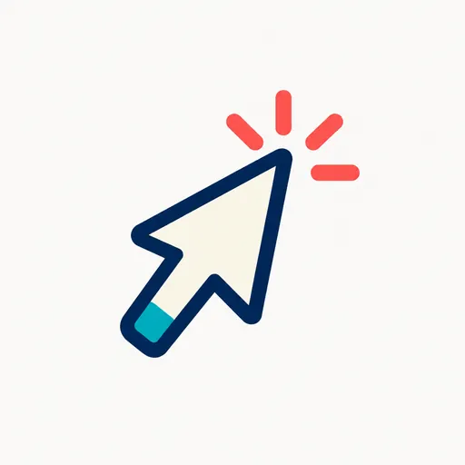 A cursor arrow with a single click mark.