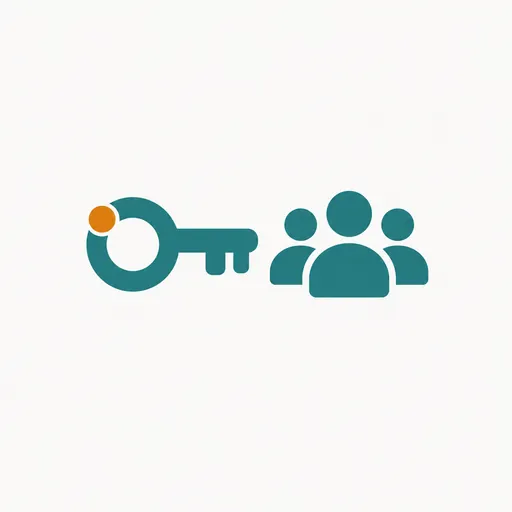 A key and a group of people: plans and admin install.