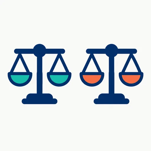 Two balance scales side by side.