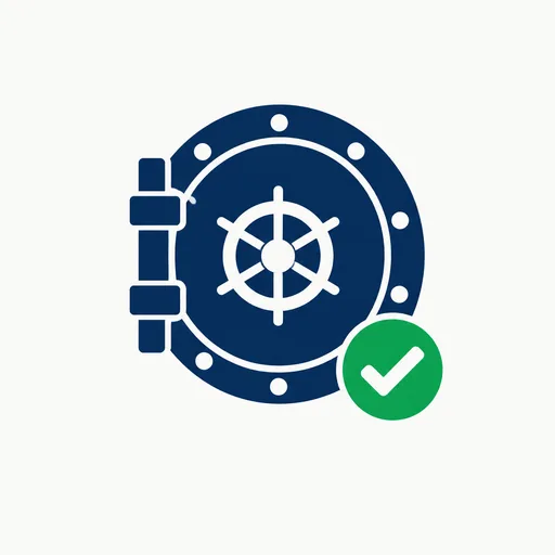 A shut vault with a green check: the registration system was not touched.