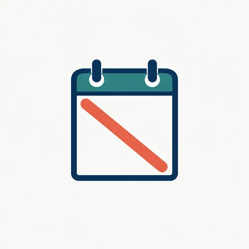 A calendar page with a red diagonal strike: next week, twice, and nothing.