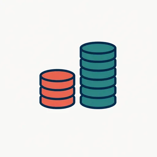 Two stacks of coins, one short and one tall: the price gap the rumors describe.
