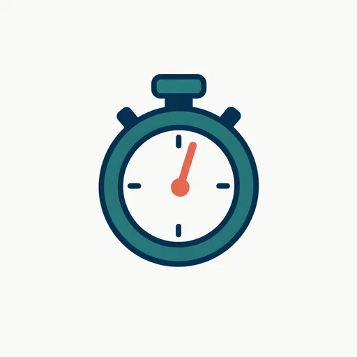 A stopwatch with its hand near the top: speed is what a Haiku is judged on.