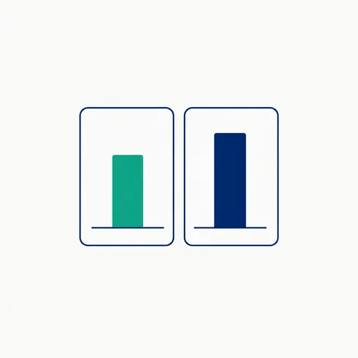 Two identical cards side by side with different bar heights.