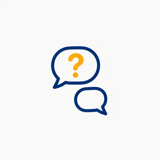 A speech bubble with a question mark and no reply.