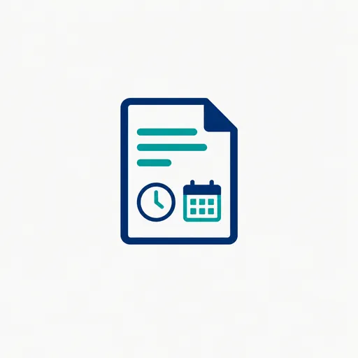 A document page with a small clock and a calendar icon.