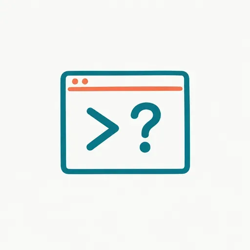 A terminal window with a prompt chevron and a question mark.