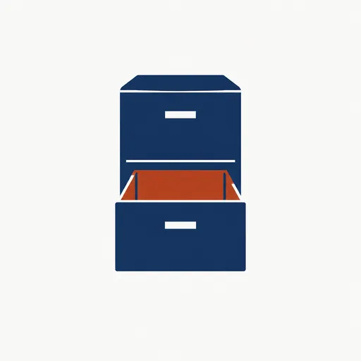 A filing cabinet with one drawer open and empty.