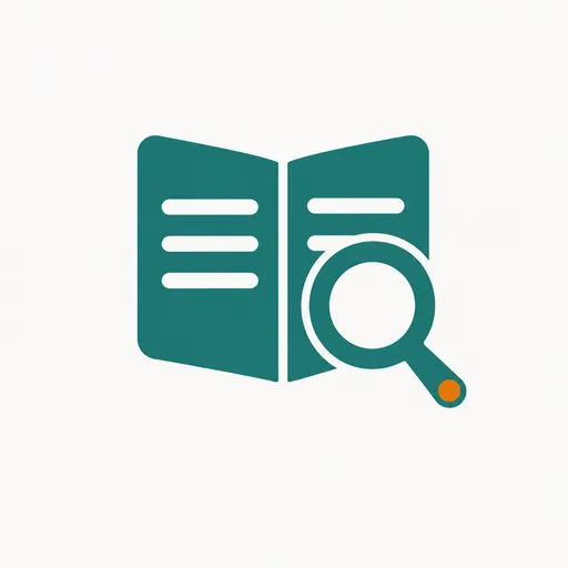 An open document under a magnifying glass: the docs checked, nothing found.