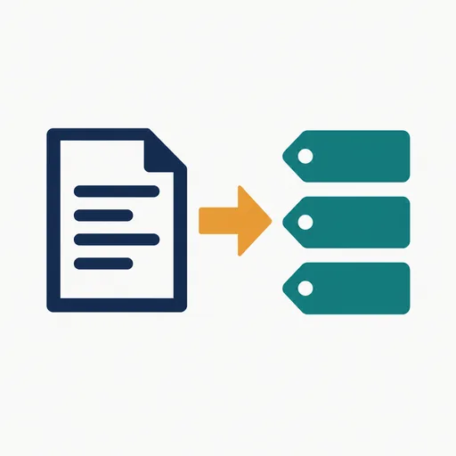A document turning into neat labeled tags.
