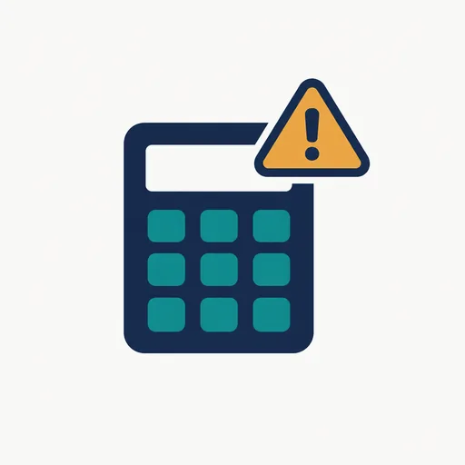 A warning triangle over a calculator.