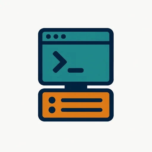 A terminal window with a process box attached: the background server.
