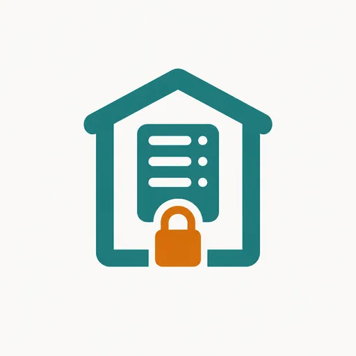 A server rack inside a house with a padlock on the door: deployment inside the customer's walls.