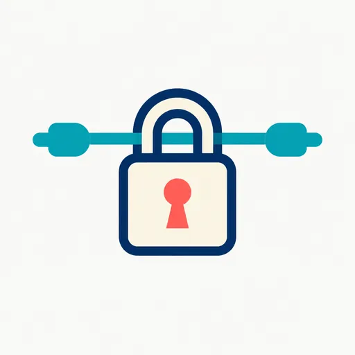 A padlock on a network cable.