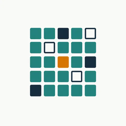A grid of small squares with one highlighted.