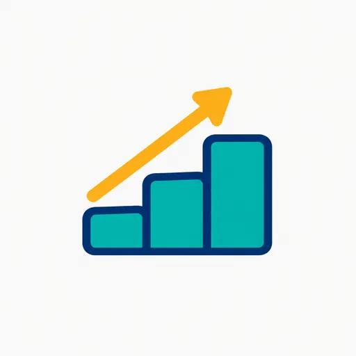 Three steps rising with an arrow climbing them.