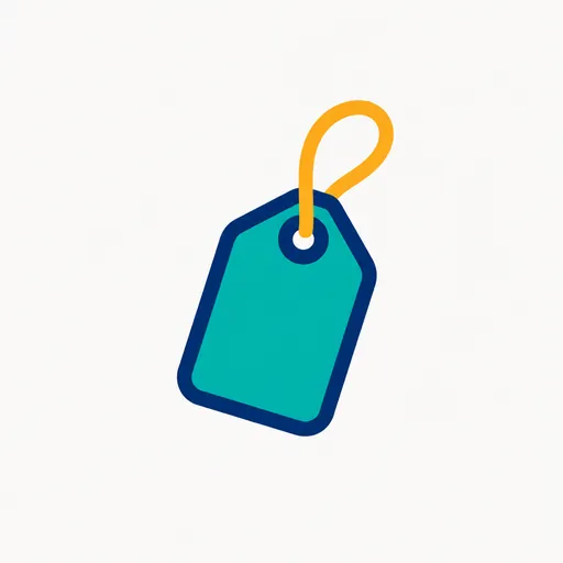 A price tag on a loop of string.