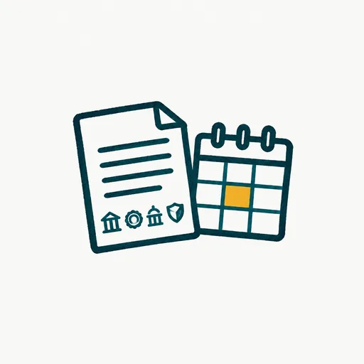 A hand-drawn paper with a small arXiv-style identifier, four institution marks along its foot and a calendar page reading 14.