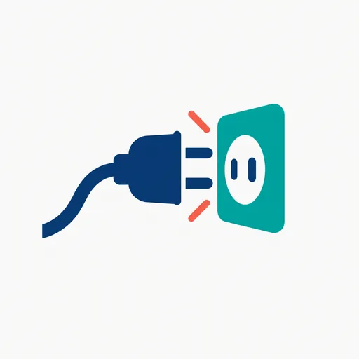 A plug fitting a socket.