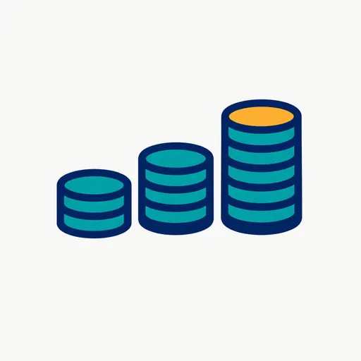 Three coin stacks rising: the damages asked.