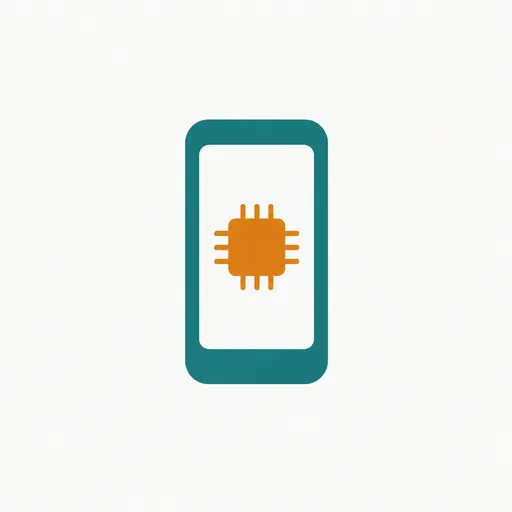 A phone with a chip on its screen: the model running on the device.