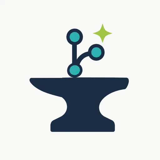 An anvil with a git branch symbol on top.