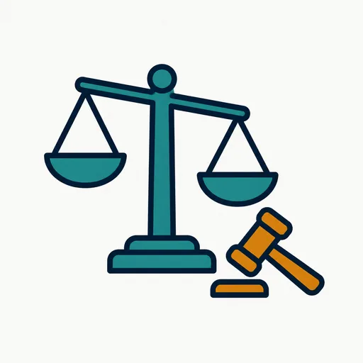 A balance scale and a gavel: the legal dispute.