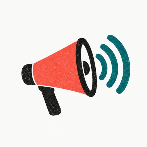 A coral megaphone with three teal sound arcs: the whole rumor comes from one voice.