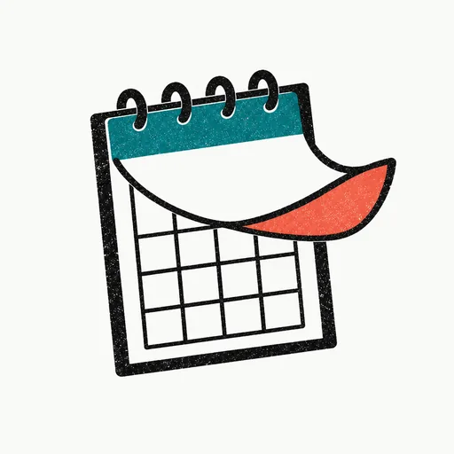 A wall calendar with its page mid-flip: the first window passed and the date moved a month.