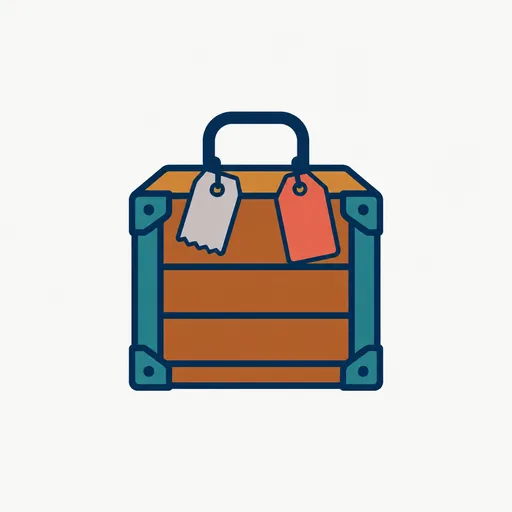 A wooden crate with two luggage tags, one torn and one new: the same cargo relabeled.