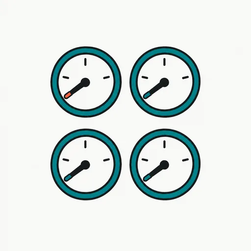 Four speed dials all turned down to the same low mark: rivals agreeing on a pace.