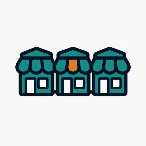 Three shop fronts: many supermarkets.