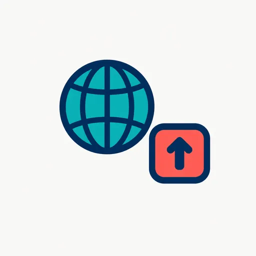 A small globe with a keyboard arrow key beside it.