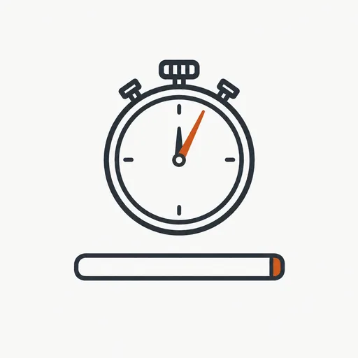 A stopwatch with two hands, one at 5.25 seconds and one near zero, and a shrinking memory bar.