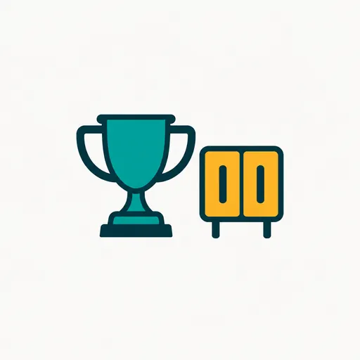 A trophy beside a two-digit scoreboard: the result.