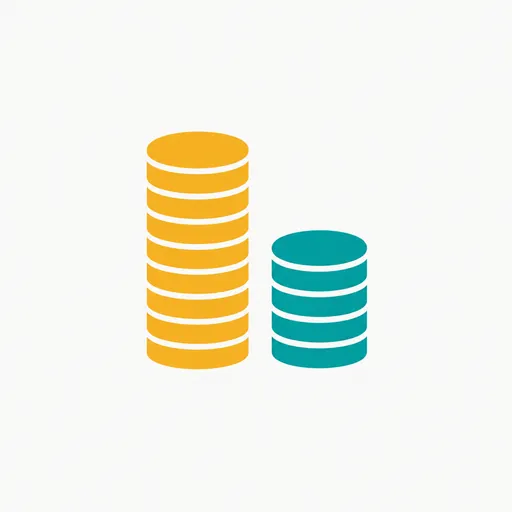 Two coin stacks, one twice as tall: cost per image.