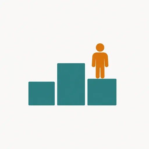 A podium with a small figure on the second step: competitive, not first.