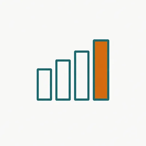 Four bars rising in steps from left to right.