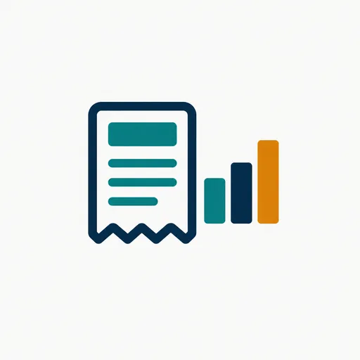 A receipt beside a bar chart: billing follows the model that ran.