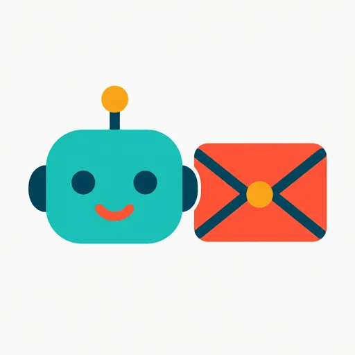 A robot head beside a sealed envelope: an agent with its own mailbox.