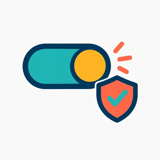 A toggle switch beside a shield: an admin turning the feature on.