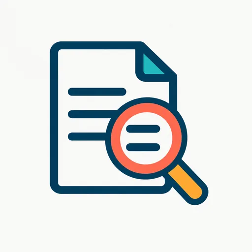 A document under a magnifying glass: reading the docs for a missing entry.