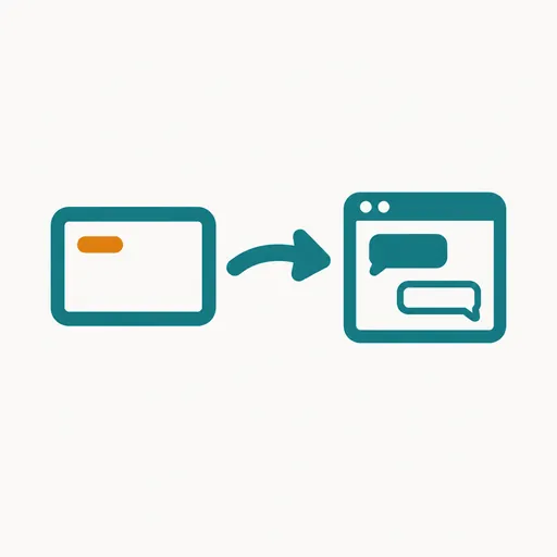 A bank card flowing into a chat window: private finances posted to a team channel.
