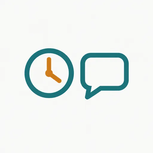 A clock beside a chat bubble: two hours before anyone noticed.