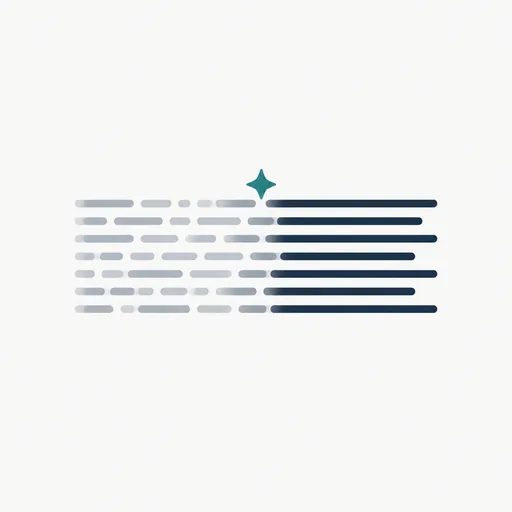 Blurred dashes turning into crisp lines of text.