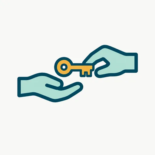 A key passed from one hand to another: the risk moves with the access.