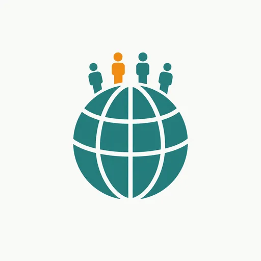 A globe with a few small figures: the world split into tiers.